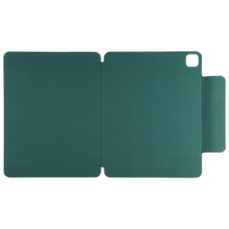 For iPad Pro 13 2025 / 2024 Double-sided Clip Fixed Buckle Magnetic PU Leather Smart Tablet Case(Dark Green) by buy2fix