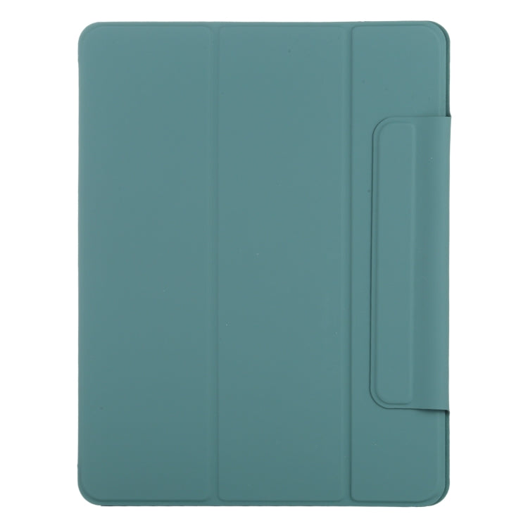 For iPad Air 11 2024 Double-sided Clip Fixed Buckle Magnetic PU Leather Smart Tablet Case(Green) - iPad Air 11 2024 Cases by buy2fix | Online Shopping UK | buy2fix