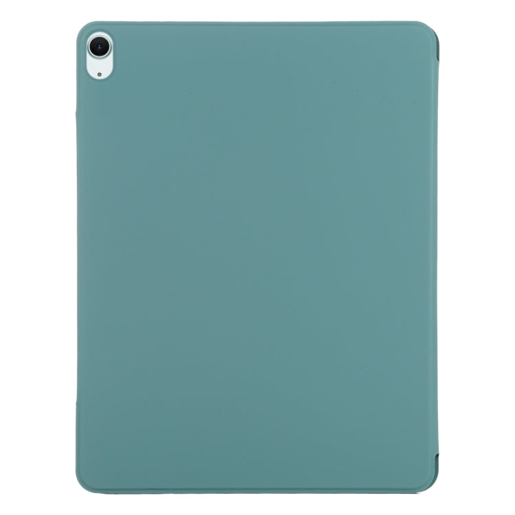 For iPad Air 11 2024 Double-sided Clip Fixed Buckle Magnetic PU Leather Smart Tablet Case(Green) - iPad Air 11 2024 Cases by buy2fix | Online Shopping UK | buy2fix