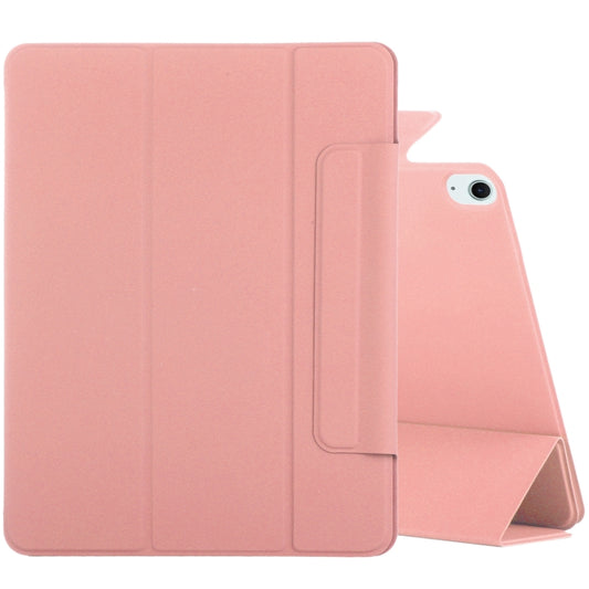 For iPad Air 11 2024 Double-sided Clip Fixed Buckle Magnetic PU Leather Smart Tablet Case(Pink) - iPad Air 11 2024 Cases by buy2fix | Online Shopping UK | buy2fix