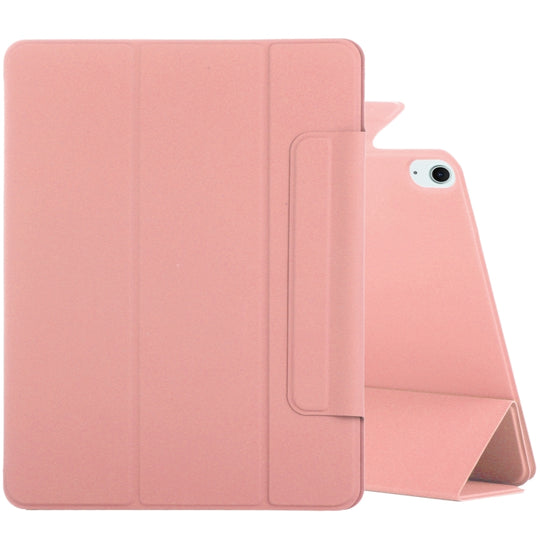 For iPad Air 11 2026 / 2025 / 2024 Double-sided Clip Fixed Buckle Magnetic PU Leather Smart Tablet Case(Pink)