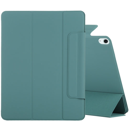 For iPad Air 13 2026 / 2025 / 2024 Double-sided Clip Fixed Buckle Magnetic PU Leather Smart Tablet Case(Green)