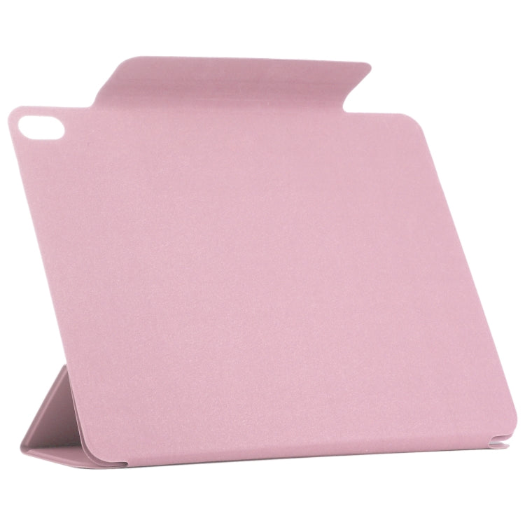 For iPad Air 13 2024 Double-sided Clip Fixed Buckle Magnetic PU Leather Smart Tablet Case(Light Pink) - iPad Air 13 2024 Cases by buy2fix | Online Shopping UK | buy2fix