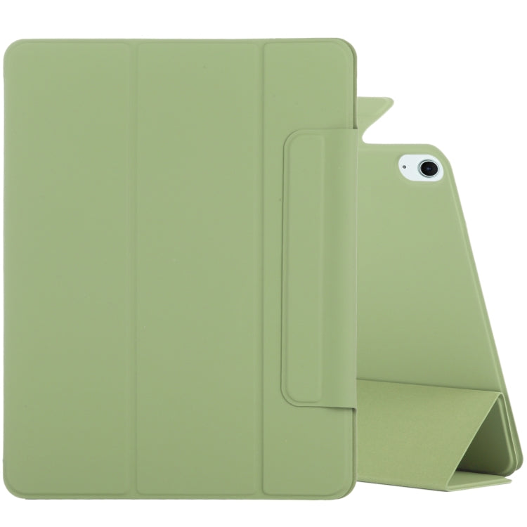 For iPad Air 13 2025 / 2024 Double-sided Clip Fixed Buckle Magnetic PU Leather Smart Tablet Case(Grass Green) by buy2fix