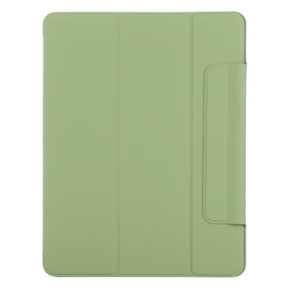 For iPad Air 13 2025 / 2024 Double-sided Clip Fixed Buckle Magnetic PU Leather Smart Tablet Case(Grass Green) by buy2fix