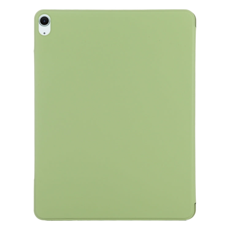 For iPad Air 13 2025 / 2024 Double-sided Clip Fixed Buckle Magnetic PU Leather Smart Tablet Case(Grass Green) by buy2fix