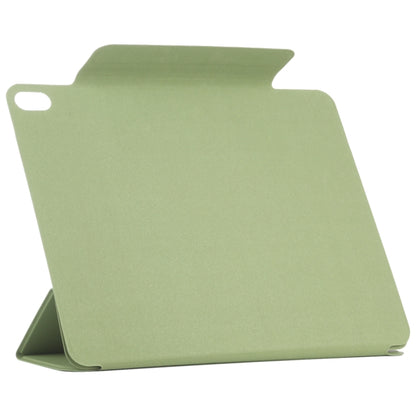 For iPad Air 13 2025 / 2024 Double-sided Clip Fixed Buckle Magnetic PU Leather Smart Tablet Case(Grass Green) by buy2fix