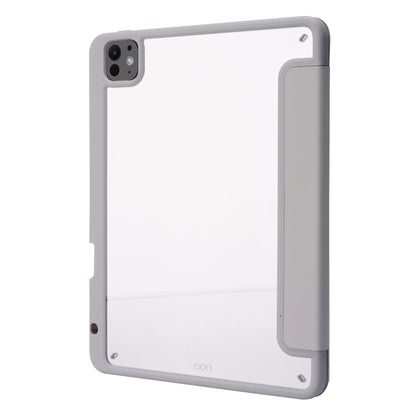 For iPad Pro 13 2025 / 2024 Deformation Transparent Acrylic Leather Tablet Case(Grey) by buy2fix