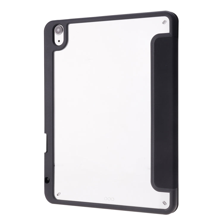 For iPad Air 11 2024 Deformation Transparent Acrylic Leather Tablet Case(Black) - iPad Air 11 2024 Cases by buy2fix | Online Shopping UK | buy2fix