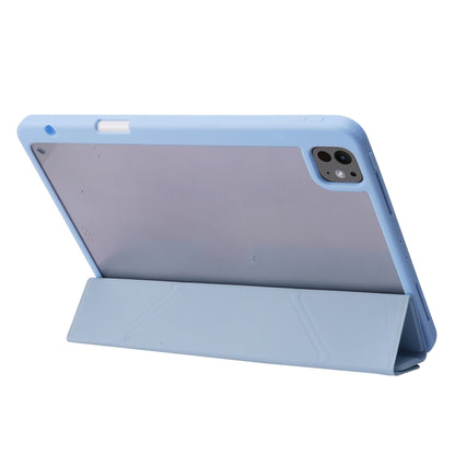 For iPad Pro 11 2024 Deformation Transparent Acrylic Leather Tablet Case(Lavender Grey) - iPad Pro 11 2024 Cases by buy2fix | Online Shopping UK | buy2fix