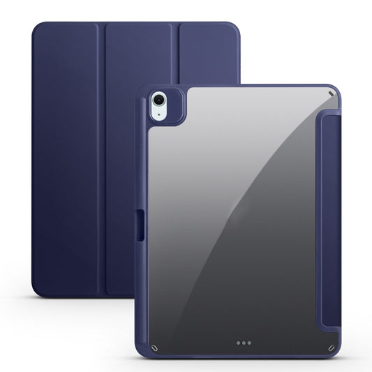 For iPad Air 11 2024 Acrylic 3-folding Smart Leather Tablet Case(Dark Blue) - iPad Air 11 2024 Cases by buy2fix | Online Shopping UK | buy2fix