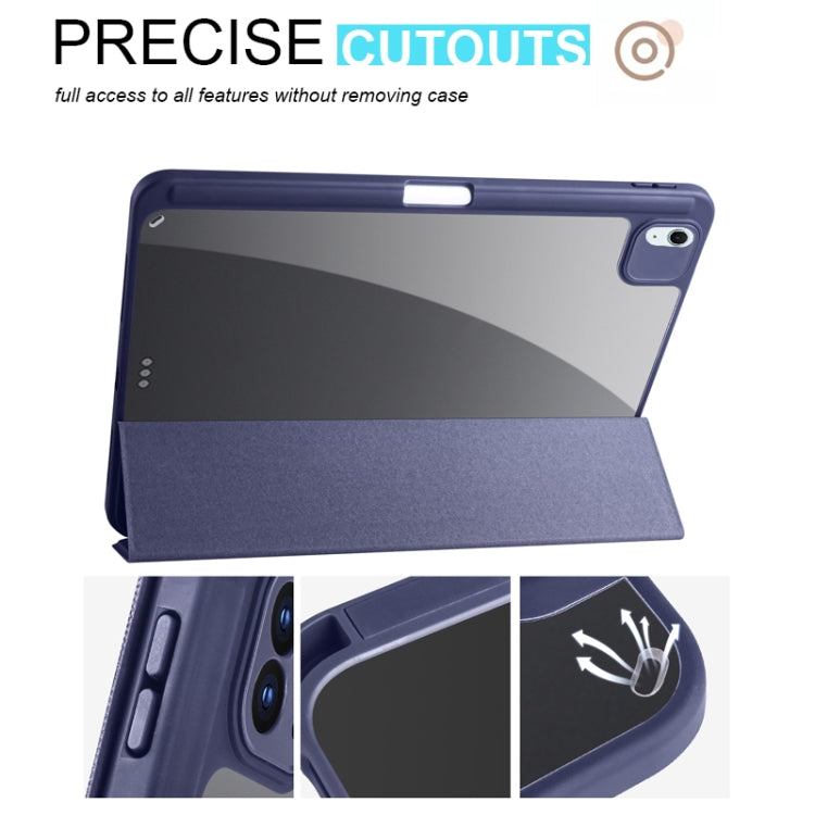 For iPad Air 11 2024 Acrylic 3-folding Smart Leather Tablet Case(Dark Blue) - iPad Air 11 2024 Cases by buy2fix | Online Shopping UK | buy2fix