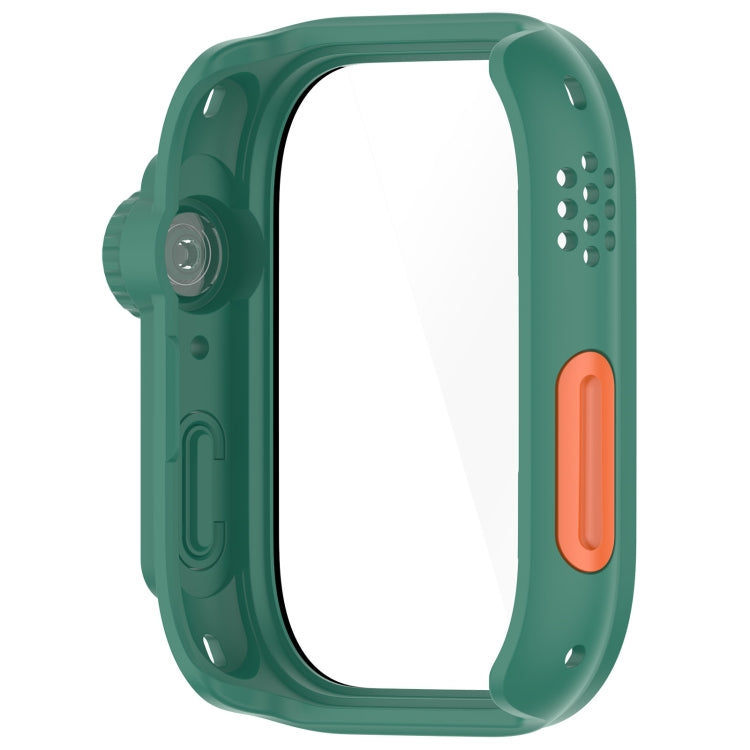 For Huawei Watch Fit3 PC + Tempered Glass Film Full Coverage Watch Protective Case(Green) by buy2fix