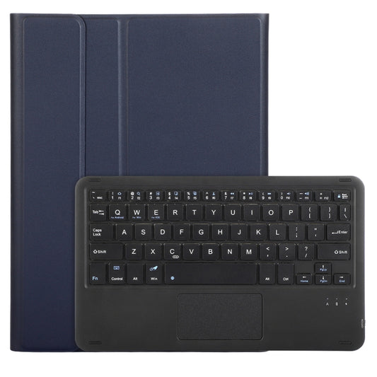 For iPad Pro 11 2024 A13B-A Lambskin Texture Bluetooth Touch Square Keyboard Leather Tablet Case with Pen Slot(Dark Blue) by buy2fix
