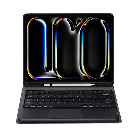 For iPad Pro 13 2024 A14B-A Detachable Ultra-Thin Bluetooth Touch Keyboard Leather Tablet Case with Pen Slot(Black) by buy2fix