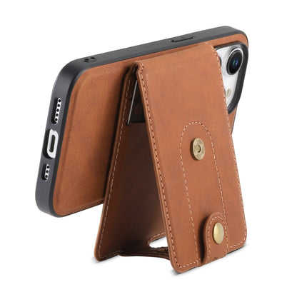 For iPhone 15 Pro Max Denior D14 NK Retro Pattern MagSafe Magnetic Card Holder Leather Phone Case(Brown) - iPhone 15 Pro Max Cases by Denior | Online Shopping UK | buy2fix