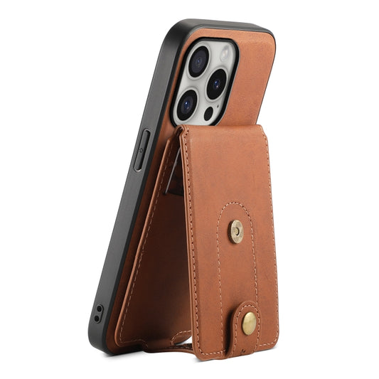 For iPhone 16 Pro Max Denior D14 NK Retro Pattern MagSafe Magnetic Card Holder Leather Phone Case(Brown) - iPhone 16 Pro Max Cases by Denior | Online Shopping UK | buy2fix