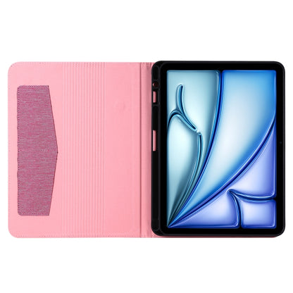 For iPad Air 13 2024 Fabric Leather Tablet Case(Rose Red) - iPad Air 13 2024 Cases by buy2fix | Online Shopping UK | buy2fix