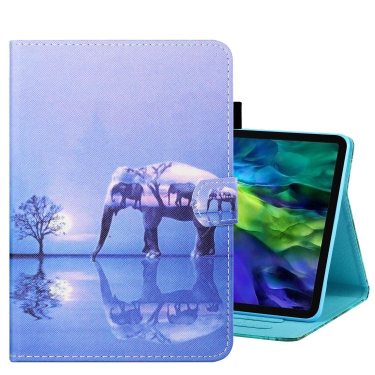 For iPad Pro 11 2024 Coloured Drawing Stitching Smart Leather Tablet Case(Elephant) - iPad Pro 11 2024 Cases by buy2fix | Online Shopping UK | buy2fix