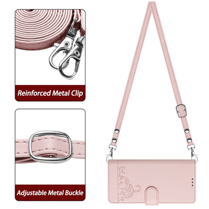 For OnePlus Nord CE3 5G India Cat Rat Embossed Pattern RFID Leather Phone Case with Lanyard(Pink) by buy2fix