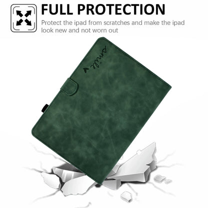 For iPad Pro 11 2024 Embossed Smile Smart Leather Tablet Case(Green) - iPad Pro 11 2024 Cases by buy2fix | Online Shopping UK | buy2fix