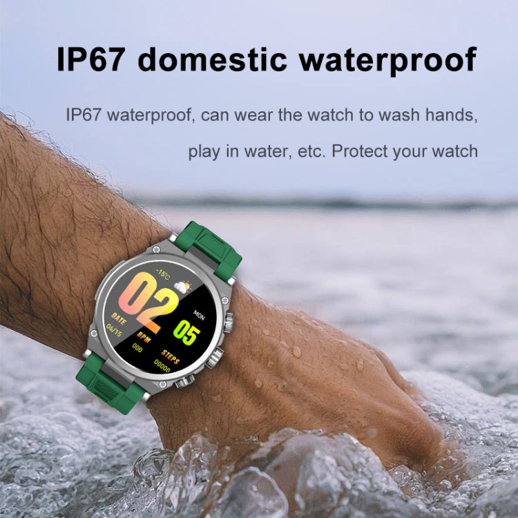 WS-23 1.52 inch IP67 Sport Smart Watch, Support Bluetooth Call / Sleep / Blood Oxygen / Heart Rate / Blood Pressure Health Monitor(Grey+Green) - Smart Watches by buy2fix | Online Shopping UK | buy2fix