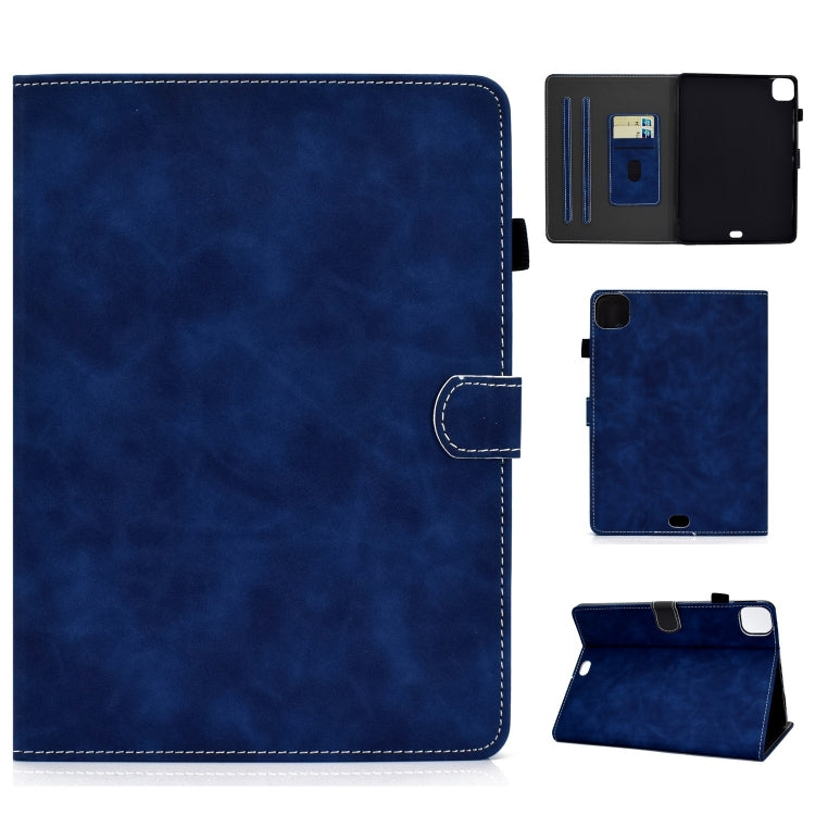 For iPad Pro 11 2024 Cowhide Texture Tablet Leather Smart Case(Blue) - iPad Pro 11 2024 Cases by buy2fix | Online Shopping UK | buy2fix