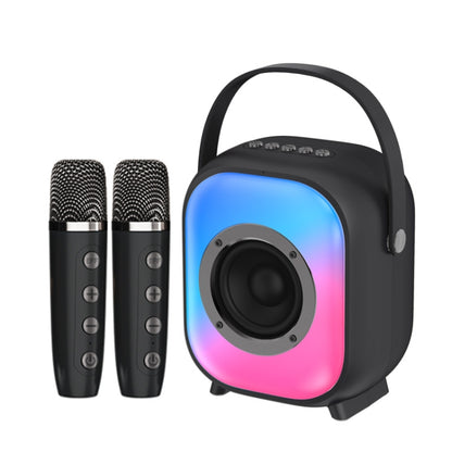 NewRixing NR168W Portable Colorful Bluetooth Speaker Home Dual Mic Karaoke Speaker(Black) - Desktop Speaker by NewRixing | Online Shopping UK | buy2fix