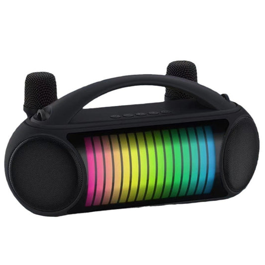 NewRixing NR-222 Portable Outdoor Dual Mic Colorful Wireless Bluetooth Speaker(Black) - Desktop Speaker by NewRixing | Online Shopping UK | buy2fix