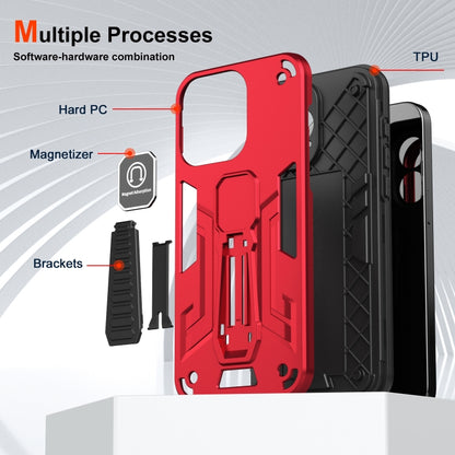 For Motorola Moto G Power 2024 Shockproof Holder Phone Case(Red) - Motorola Cases by buy2fix | Online Shopping UK | buy2fix