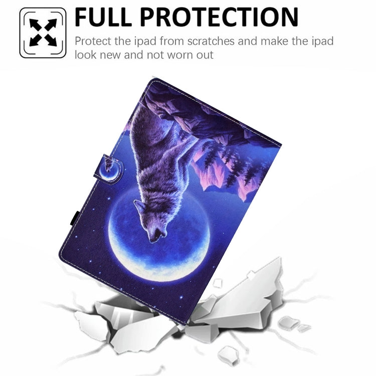 For iPad Pro 11 2024 Painted Stitching Smart Leather Tablet Case(Night Wolf) - iPad Pro 11 2024 Cases by buy2fix | Online Shopping UK | buy2fix