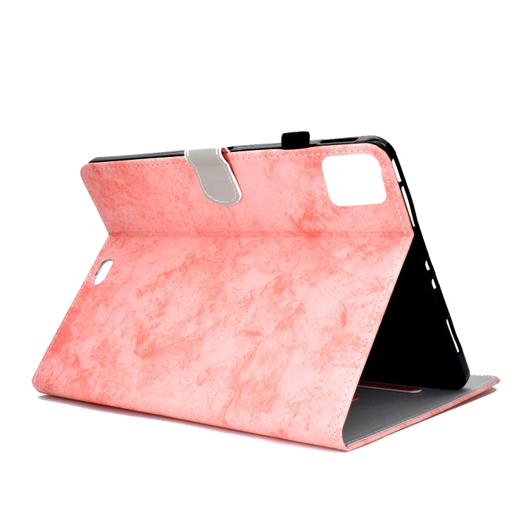 For iPad Pro 11 2024 Marble Style Cloth Texture Smart Leather Tablet Case(Pink) - iPad Pro 11 2024 Cases by buy2fix | Online Shopping UK | buy2fix