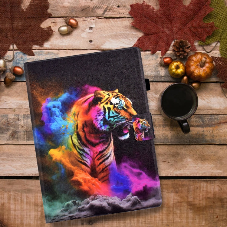 For iPad Pro 11 2024 Colored Drawing Smart Leather Tablet Case(Tiger) - iPad Pro 11 2024 Cases by buy2fix | Online Shopping UK | buy2fix