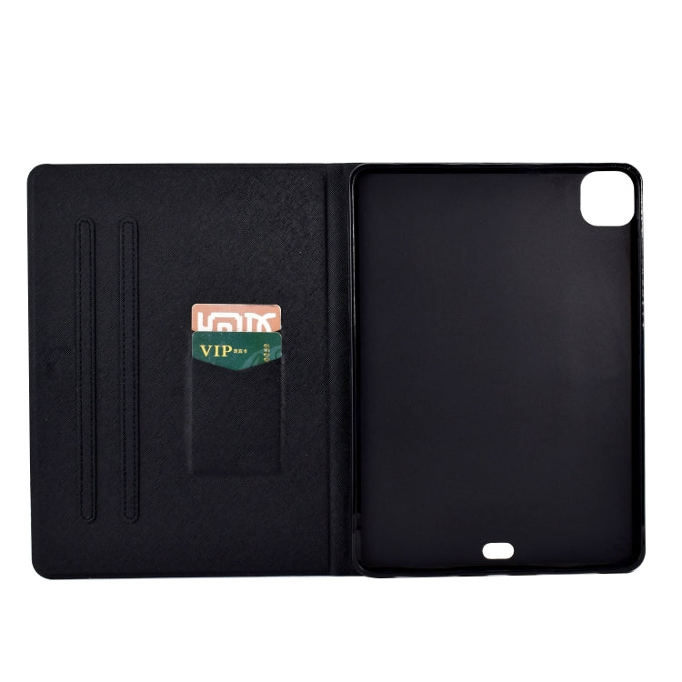 For iPad Pro 11 2024 Colored Drawing Smart Leather Tablet Case(Leaf) - iPad Pro 11 2024 Cases by buy2fix | Online Shopping UK | buy2fix