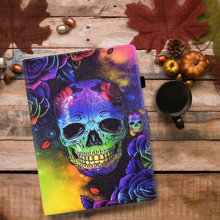 For iPad Pro 11 2024 Colored Drawing Smart Leather Tablet Case(Skull) - iPad Pro 11 2024 Cases by buy2fix | Online Shopping UK | buy2fix