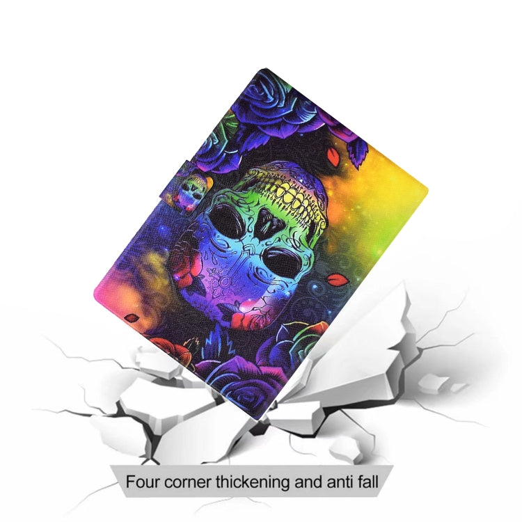 For iPad Pro 11 2024 Colored Drawing Smart Leather Tablet Case(Skull) - iPad Pro 11 2024 Cases by buy2fix | Online Shopping UK | buy2fix