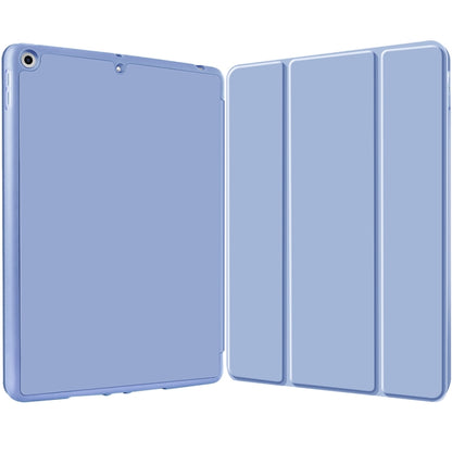For iPad 10.2 2021 / 2020 / 2019 3-fold TPU Smart Leather Tablet Case with Pen Slot(Ice Blue) - iPad 10.2 Cases by buy2fix | Online Shopping UK | buy2fix