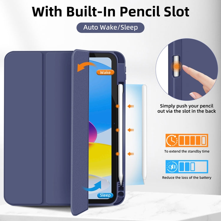 For iPad 2025 / 2022 3-fold TPU Smart Leather Tablet Case with Pen Slot(Royal Blue) - iPad 2025 / 2022 Cases by buy2fix | Online Shopping UK | buy2fix