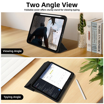 For iPad 2025 / 2022 3-fold TPU Smart Leather Tablet Case with Pen Slot(Black) - iPad 2025 / 2022 Cases by buy2fix | Online Shopping UK | buy2fix