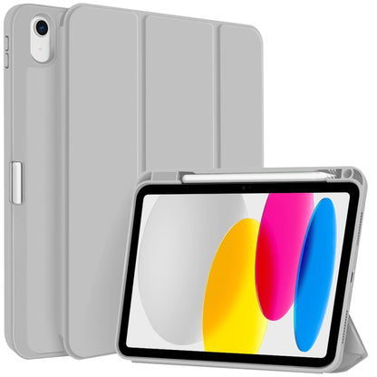 For iPad 2025 / 2022 3-fold TPU Smart Leather Tablet Case with Pen Slot(Grey) - iPad 2025 / 2022 Cases by buy2fix | Online Shopping UK | buy2fix