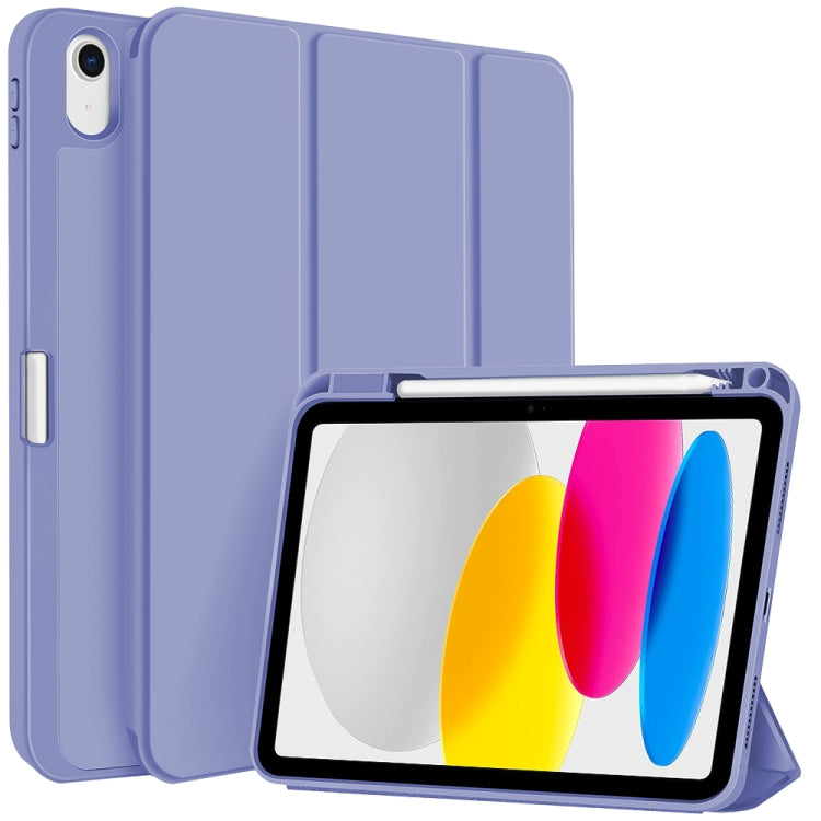 For iPad 2025 / 2022 3-fold TPU Smart Leather Tablet Case with Pen Slot(Lavender Purple) - iPad 2025 / 2022 Cases by buy2fix | Online Shopping UK | buy2fix