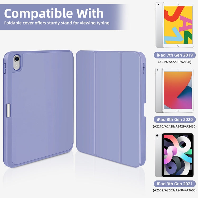 For iPad 2025 / 2022 3-fold TPU Smart Leather Tablet Case with Pen Slot(Lavender Purple) - iPad 2025 / 2022 Cases by buy2fix | Online Shopping UK | buy2fix