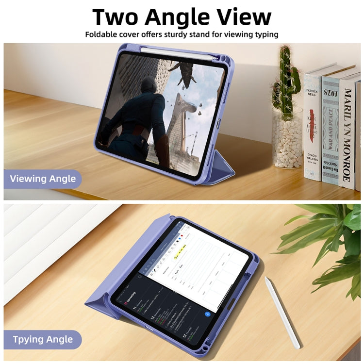 For iPad 2025 / 2022 3-fold TPU Smart Leather Tablet Case with Pen Slot(Lavender Purple) - iPad 2025 / 2022 Cases by buy2fix | Online Shopping UK | buy2fix