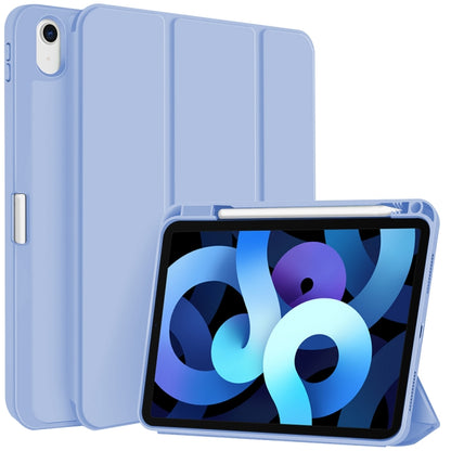For iPad Air 5 / 4 3-fold TPU Smart Leather Tablet Case with Pen Slot(Ice Blue) - iPad Air (2022) / (2020) 10.9 Cases by buy2fix | Online Shopping UK | buy2fix