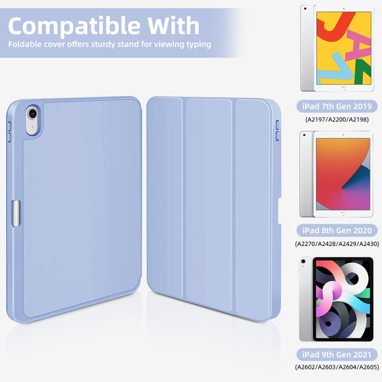 For iPad Air 5 / 4 3-fold TPU Smart Leather Tablet Case with Pen Slot(Ice Blue) - iPad Air (2022) / (2020) 10.9 Cases by buy2fix | Online Shopping UK | buy2fix