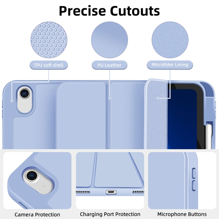 For iPad Air 5 / 4 3-fold TPU Smart Leather Tablet Case with Pen Slot(Ice Blue) - iPad Air (2022) / (2020) 10.9 Cases by buy2fix | Online Shopping UK | buy2fix