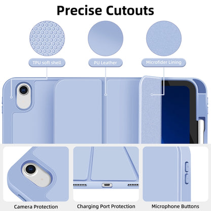 For iPad Air 5 / 4 3-fold TPU Smart Leather Tablet Case with Pen Slot(Ice Blue) - iPad Air (2022) / (2020) 10.9 Cases by buy2fix | Online Shopping UK | buy2fix