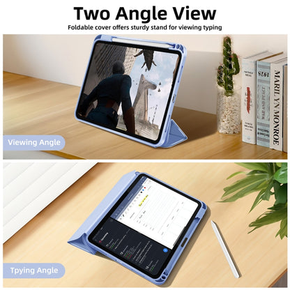 For iPad Air 5 / 4 3-fold TPU Smart Leather Tablet Case with Pen Slot(Ice Blue) - iPad Air (2022) / (2020) 10.9 Cases by buy2fix | Online Shopping UK | buy2fix