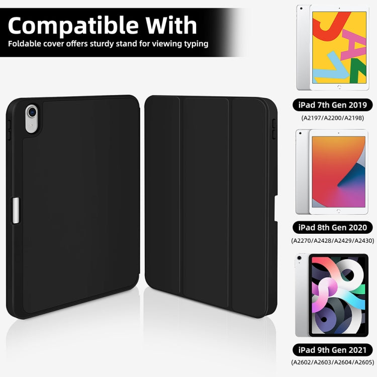 For iPad Air 5 / 4 3-fold TPU Smart Leather Tablet Case with Pen Slot(Black) - iPad Air (2022) / (2020) 10.9 Cases by buy2fix | Online Shopping UK | buy2fix
