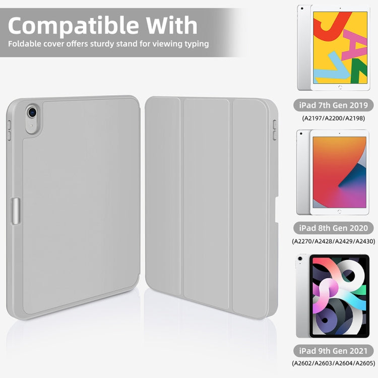 For iPad Air 5 / 4 3-fold TPU Smart Leather Tablet Case with Pen Slot(Grey) - iPad Air (2022) / (2020) 10.9 Cases by buy2fix | Online Shopping UK | buy2fix